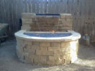 Firepit with waterfall
